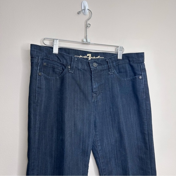 7 For All Mankind Kimmie Straight Indigo Rare Rainbow Crystal Pockets Size 31 - Picture 5 of 13